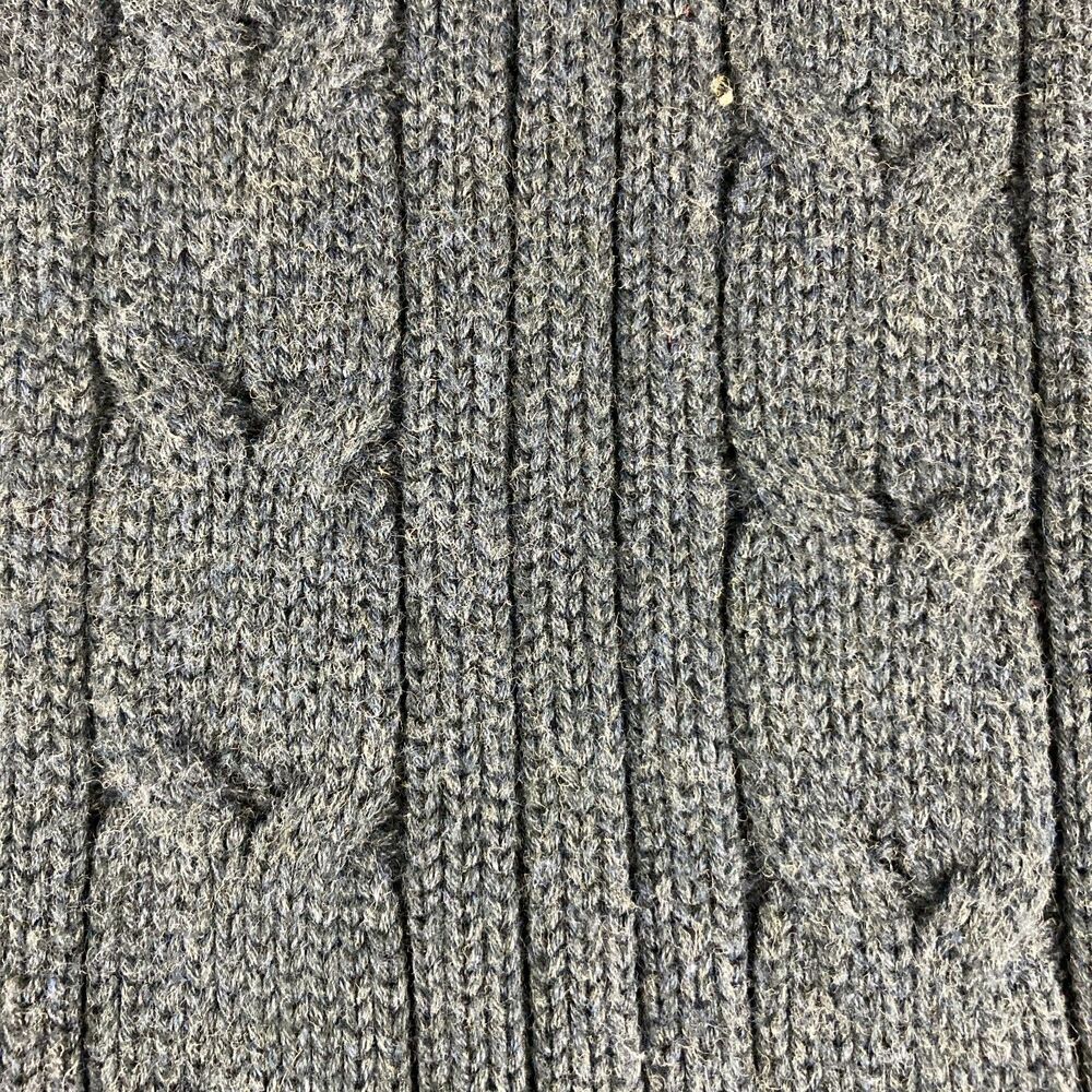 Eddie Bauer Mens XL Blue Cable Knit Cotton V Neck Sweater Vest Made in Hong Kong - Picture 3 of 8